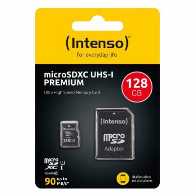Intenso Secure Digital Cards SD - Micro SD - UHS-I - 128GB Premium - incl. SD adapter